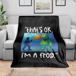 Funny Portland Frog Protest Throw Blanket Thats OK Im A Frog Pepper Spray TS02 Print Your Wear