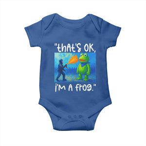 Funny Portland Frog Protest Baby Onesie Thats OK Im A Frog Pepper Spray TS02 Royal Blue Print Your Wear