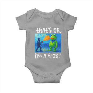 Funny Portland Frog Protest Baby Onesie Thats OK Im A Frog Pepper Spray TS02 Sport Gray Print Your Wear