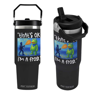 Funny Portland Frog Protest Flip Straw Tumbler Thats OK Im A Frog Pepper Spray TS02 One Size: 30 oz Black Print Your Wear