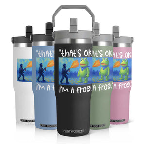 Funny Portland Frog Protest Flip Straw Tumbler Thats OK Im A Frog Pepper Spray TS02 Print Your Wear