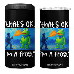 Funny Portland Frog Protest 4 in 1 Can Cooler Tumbler Thats OK Im A Frog Pepper Spray TS02 One Size: 16 oz Black Print Your Wear