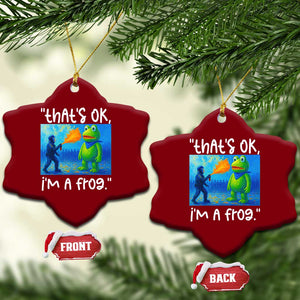 Funny Portland Frog Protest Ceramic Ornament Thats OK Im A Frog Pepper Spray - Print Your Wear