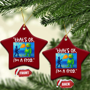 Funny Portland Frog Protest Ceramic Ornament Thats OK Im A Frog Pepper Spray - Print Your Wear