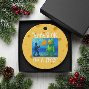 Funny Portland Frog Protest Ceramic Ornament Thats OK Im A Frog Pepper Spray - Print Your Wear