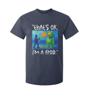 Funny Portland Frog Protest T Shirt For Kid Thats OK Im A Frog Pepper Spray TS02 Navy Print Your Wear