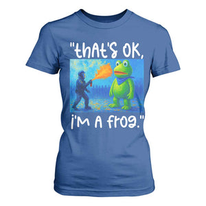 Funny Portland Frog Protest T Shirt For Women Thats OK Im A Frog Pepper Spray TS02 Royal Blue Print Your Wear