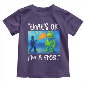 Funny Portland Frog Protest Toddler T Shirt Thats OK Im A Frog Pepper Spray TS02 Purple Print Your Wear