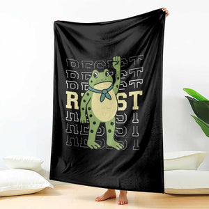 Resist Raised Fist Frog Throw Blanket Portland Protest Freedom Fighter TS02 Print Your Wear
