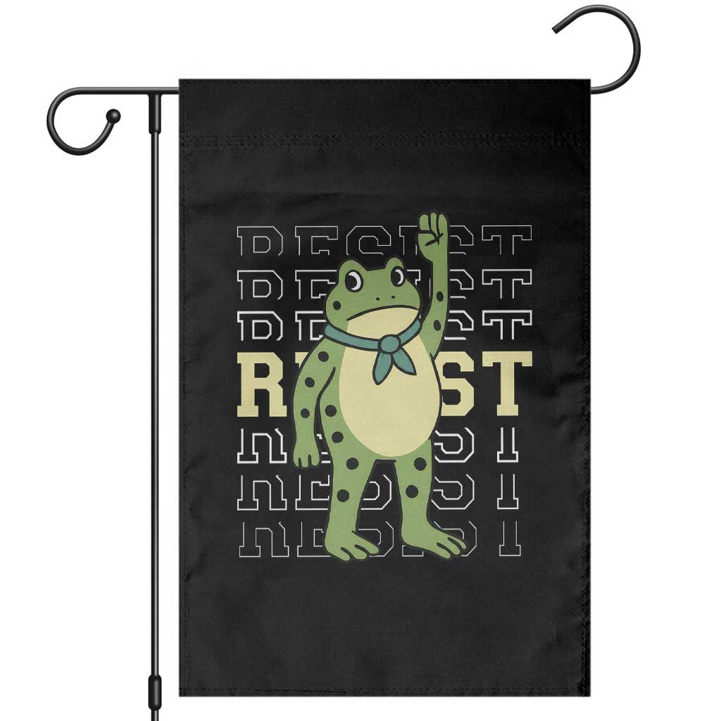 Resist Raised Fist Frog Garden Flag Portland Protest Freedom Fighter - Print Your Wear