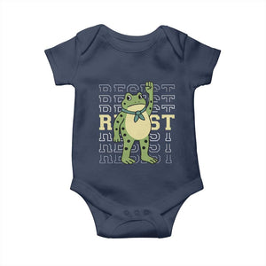Resist Raised Fist Frog Baby Onesie Portland Protest Freedom Fighter TS02 Navy Print Your Wear