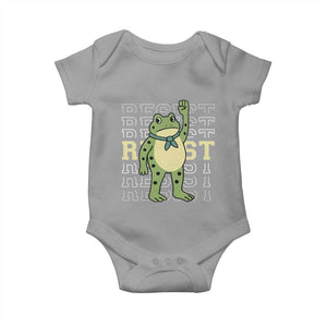 Resist Raised Fist Frog Baby Onesie Portland Protest Freedom Fighter TS02 Sport Gray Print Your Wear