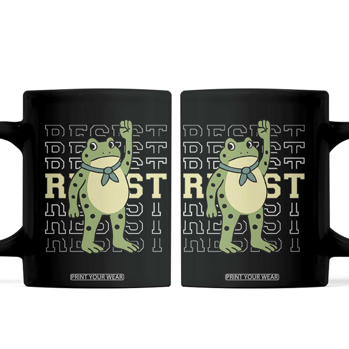 Resist Raised Fist Frog Coffee Mug Portland Protest Freedom Fighter TS02 Black Print Your Wear