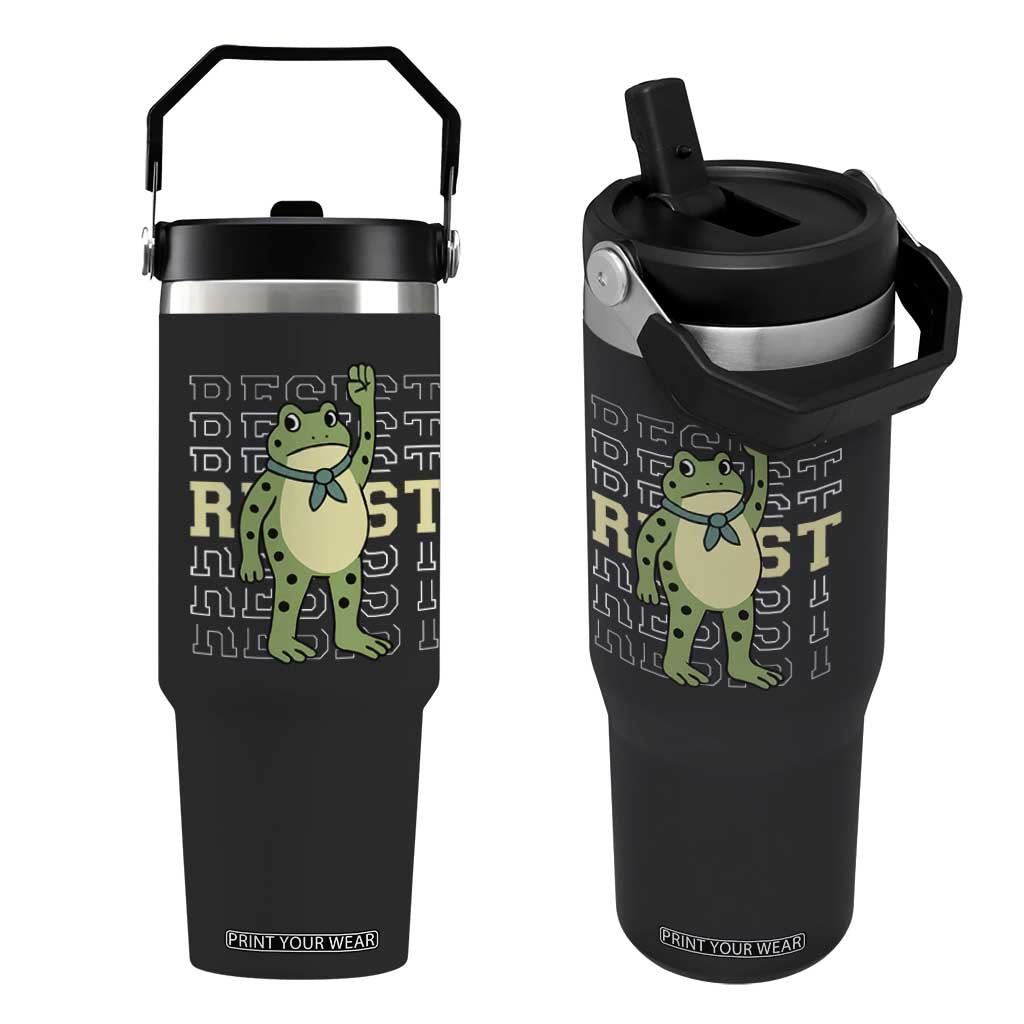 Resist Raised Fist Frog Flip Straw Tumbler Portland Protest Freedom Fighter TS02 One Size: 30 oz Black Print Your Wear