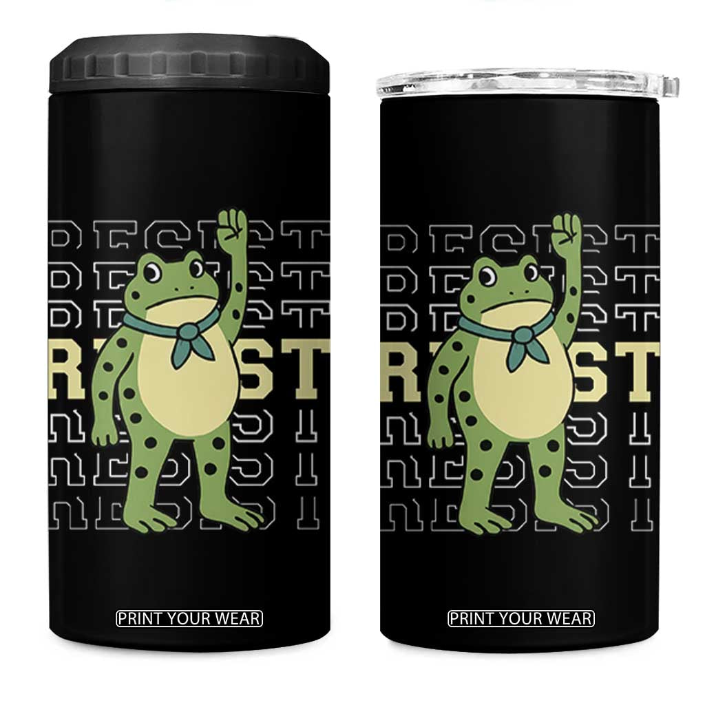 Resist Raised Fist Frog 4 in 1 Can Cooler Tumbler Portland Protest Freedom Fighter TS02 One Size: 16 oz Black Print Your Wear