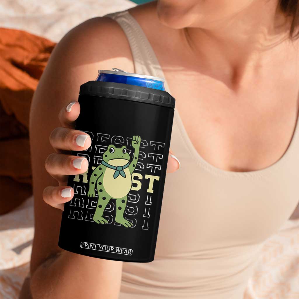 Resist Raised Fist Frog 4 in 1 Can Cooler Tumbler Portland Protest Freedom Fighter TS02 Print Your Wear
