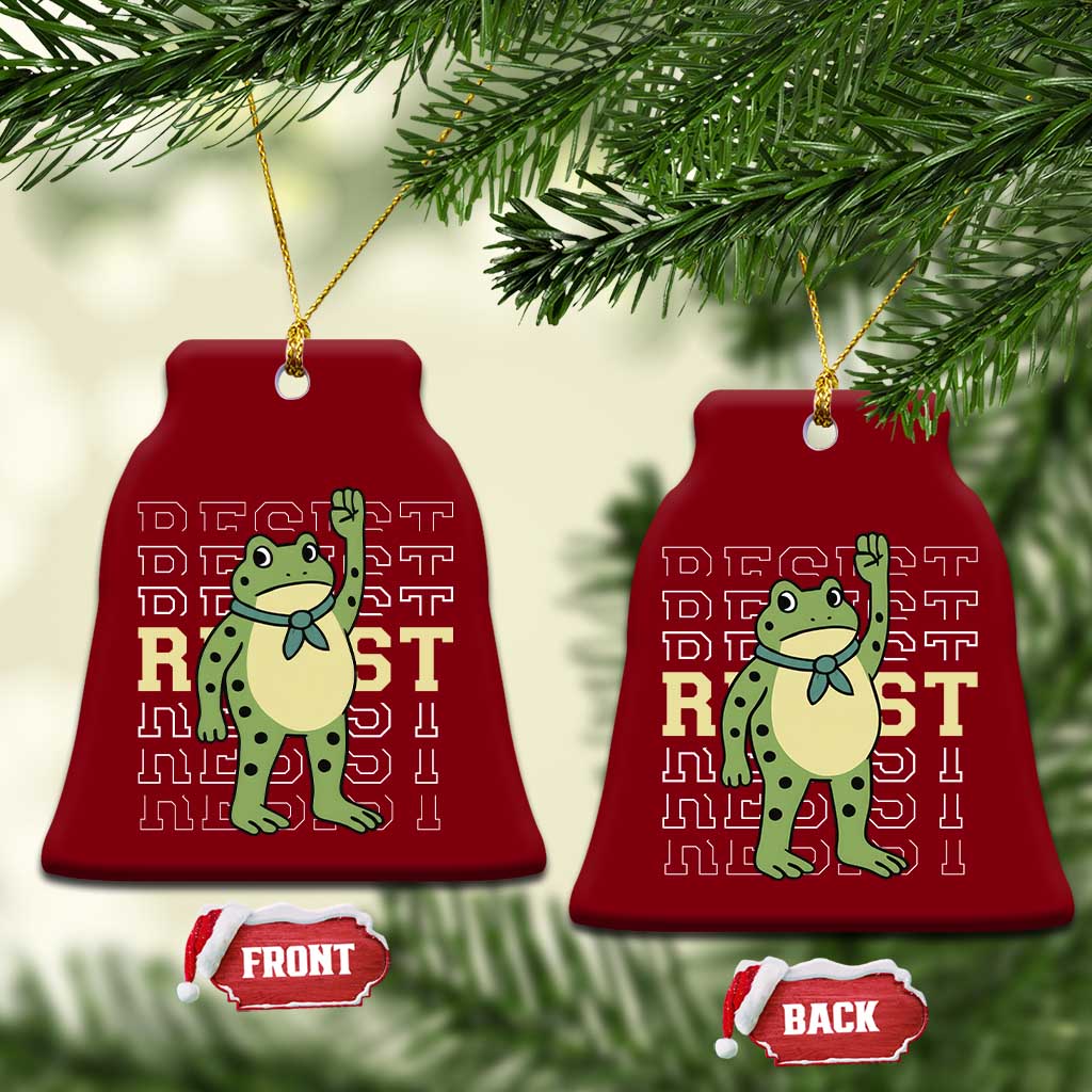 Resist Raised Fist Frog Ceramic Ornament Portland Protest Freedom Fighter TS02 Print Your Wear