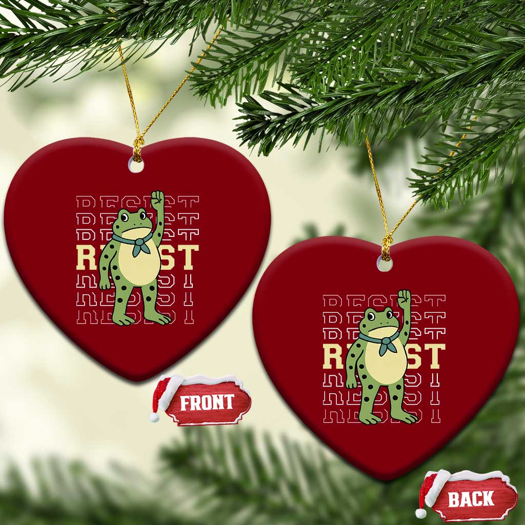 Resist Raised Fist Frog Ceramic Ornament Portland Protest Freedom Fighter TS02 Print Your Wear