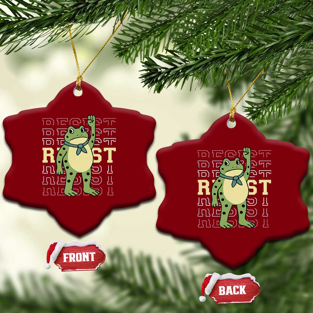 Resist Raised Fist Frog Ceramic Ornament Portland Protest Freedom Fighter TS02 Print Your Wear
