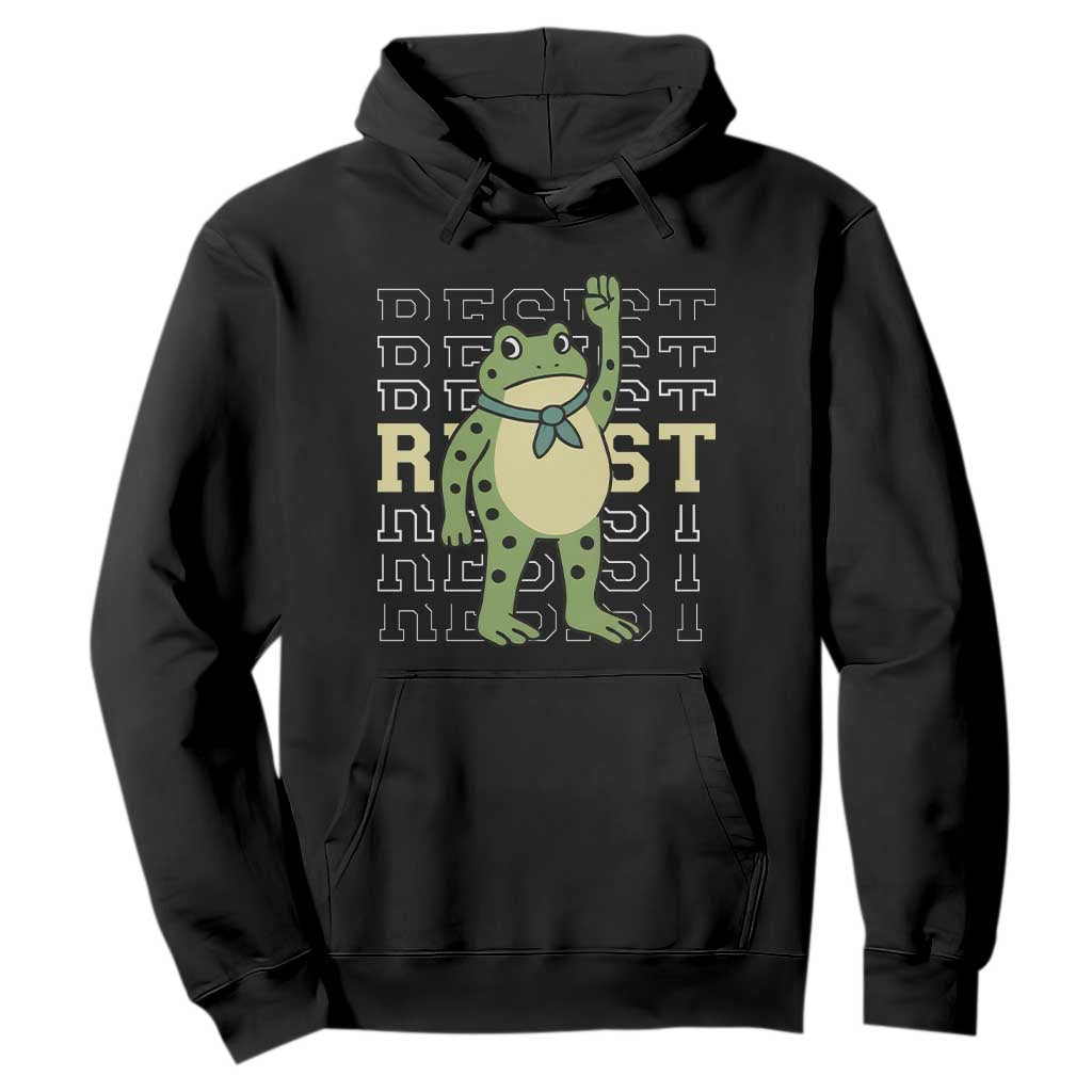Resist Raised Fist Frog Hoodie Portland Protest Freedom Fighter TS02 Black Print Your Wear