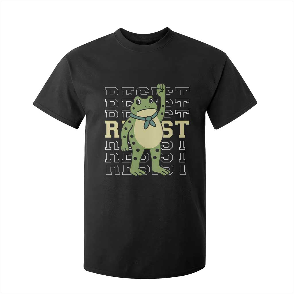 Resist Raised Fist Frog T Shirt For Kid Portland Protest Freedom Fighter - Print Your Wear