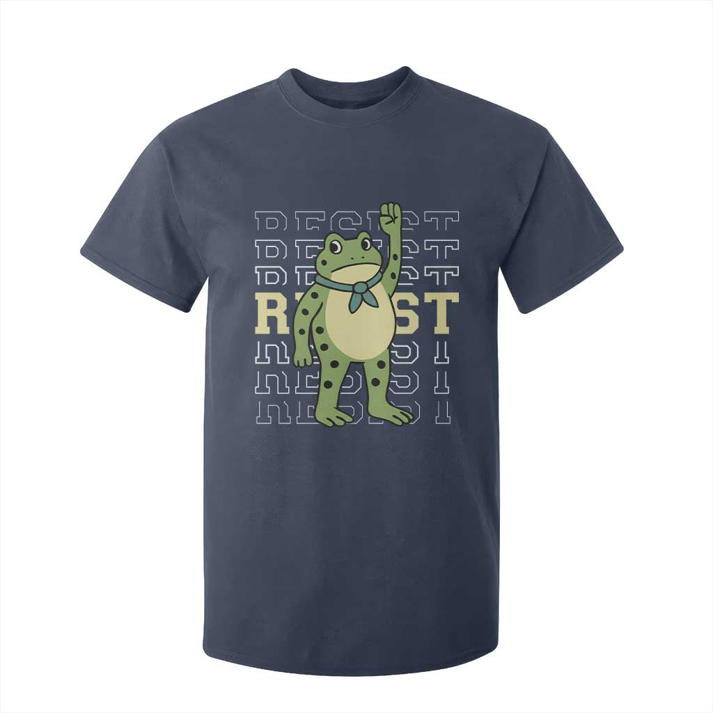 Resist Raised Fist Frog T Shirt For Kid Portland Protest Freedom Fighter TS02 Navy Print Your Wear