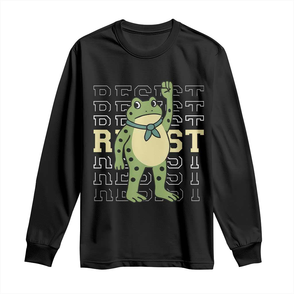 Resist Raised Fist Frog Long Sleeve Shirt Portland Protest Freedom Fighter TS02 Black Print Your Wear