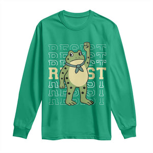 Resist Raised Fist Frog Long Sleeve Shirt Portland Protest Freedom Fighter TS02 Irish Green Print Your Wear