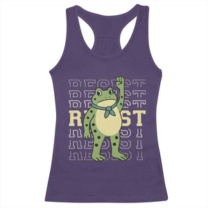 Resist Raised Fist Frog Racerback Tank Top Portland Protest Freedom Fighter TS02 Purple Print Your Wear
