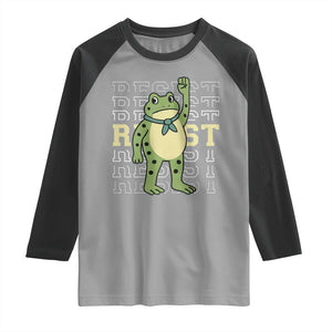 Resist Raised Fist Frog Raglan Shirt Portland Protest Freedom Fighter TS02 Sport Gray Black Print Your Wear
