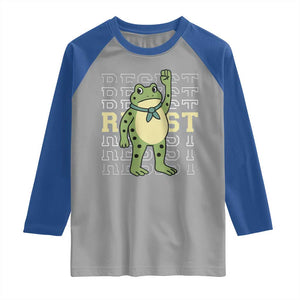 Resist Raised Fist Frog Raglan Shirt Portland Protest Freedom Fighter TS02 Sport Gray Royal Print Your Wear
