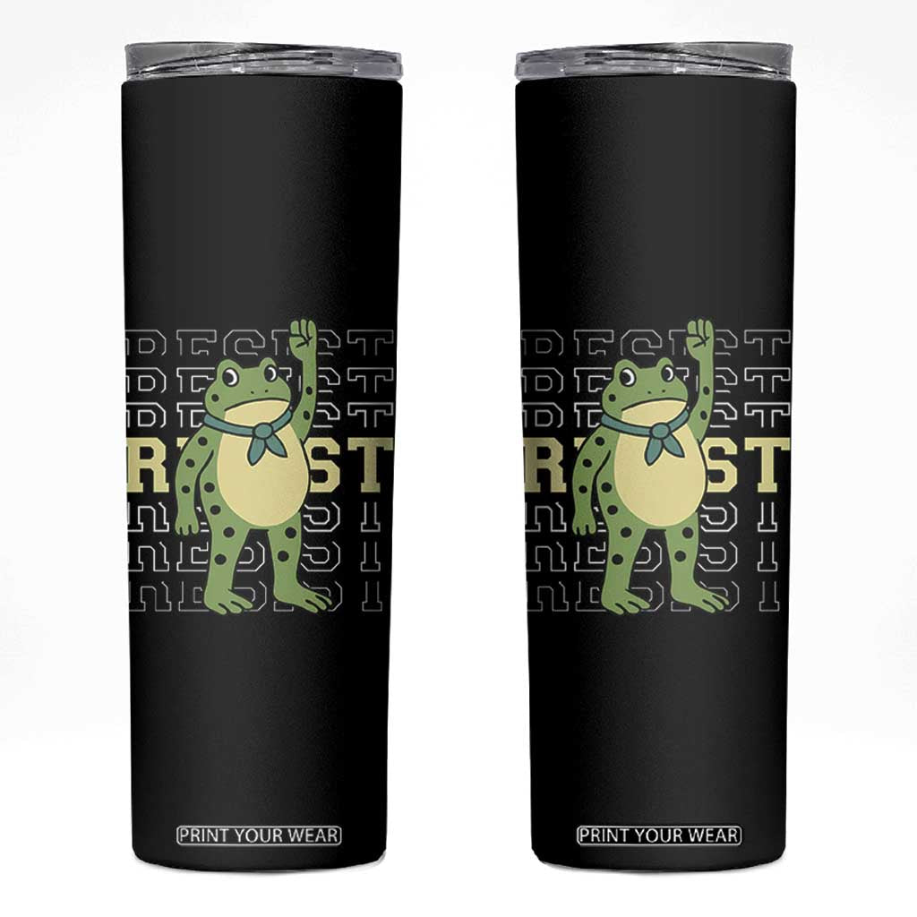 Resist Raised Fist Frog Skinny Tumbler Portland Protest Freedom Fighter TS02 Black Print Your Wear