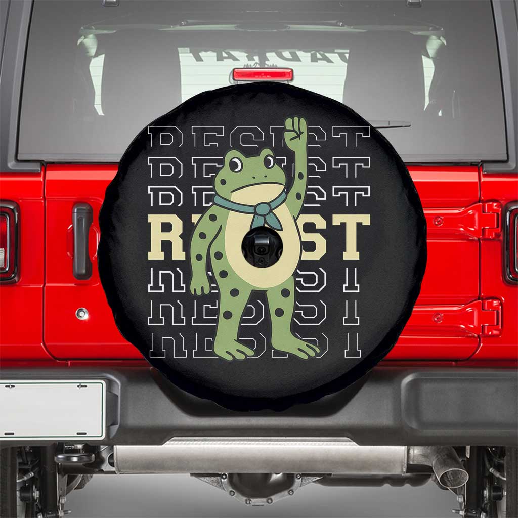 Resist Raised Fist Frog Spare Tire Cover Portland Protest Freedom Fighter TS02 Black Print Your Wear