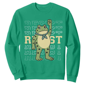 Resist Raised Fist Frog Sweatshirt Portland Protest Freedom Fighter TS02 Irish Green Print Your Wear