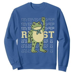 Resist Raised Fist Frog Sweatshirt Portland Protest Freedom Fighter TS02 Royal Blue Print Your Wear