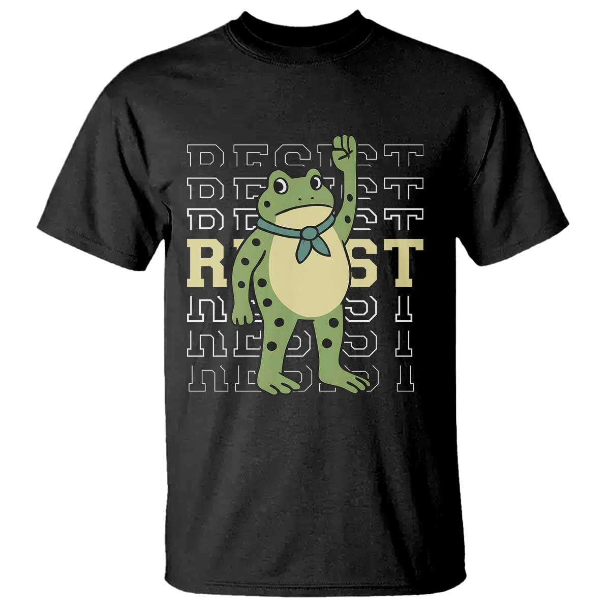 Resist Raised Fist Frog T Shirt Portland Protest Freedom Fighter TS02 Black Print Your Wear