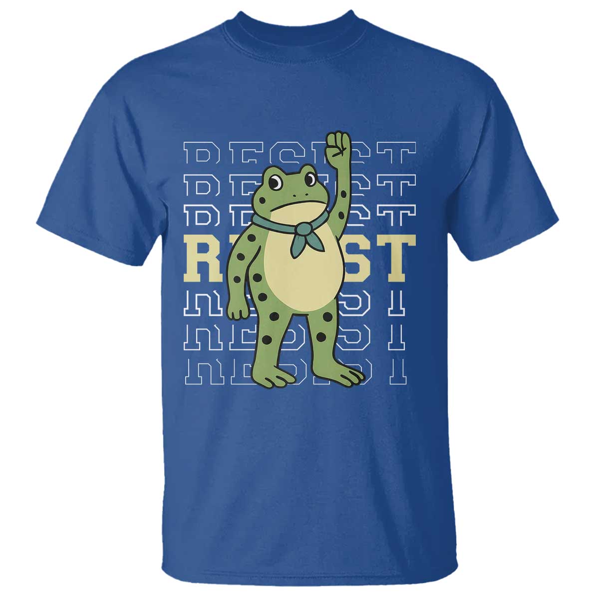 Resist Raised Fist Frog T Shirt Portland Protest Freedom Fighter TS02 Royal Blue Print Your Wear