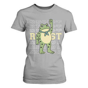Resist Raised Fist Frog T Shirt For Women Portland Protest Freedom Fighter TS02 Sport Gray Print Your Wear