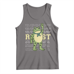 Resist Raised Fist Frog Tank Top Portland Protest Freedom Fighter TS02 Deep Heather Print Your Wear