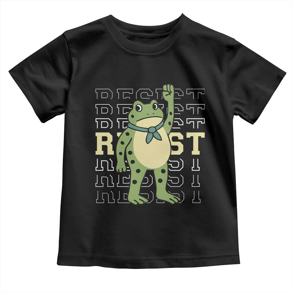 Resist Raised Fist Frog Toddler T Shirt Portland Protest Freedom Fighter TS02 Black Print Your Wear