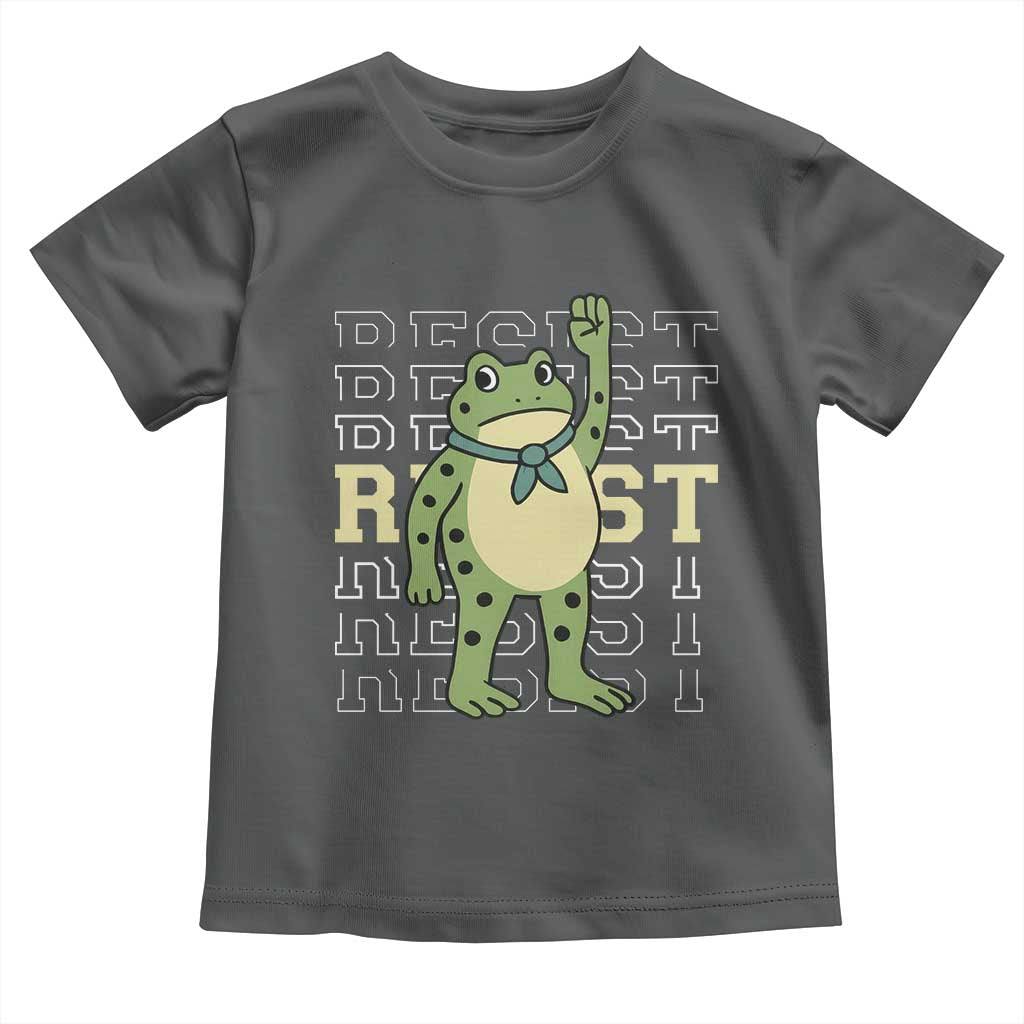 Resist Raised Fist Frog Toddler T Shirt Portland Protest Freedom Fighter TS02 Dark Heather Print Your Wear