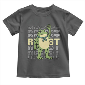 Resist Raised Fist Frog Toddler T Shirt Portland Protest Freedom Fighter TS02 Dark Heather Print Your Wear