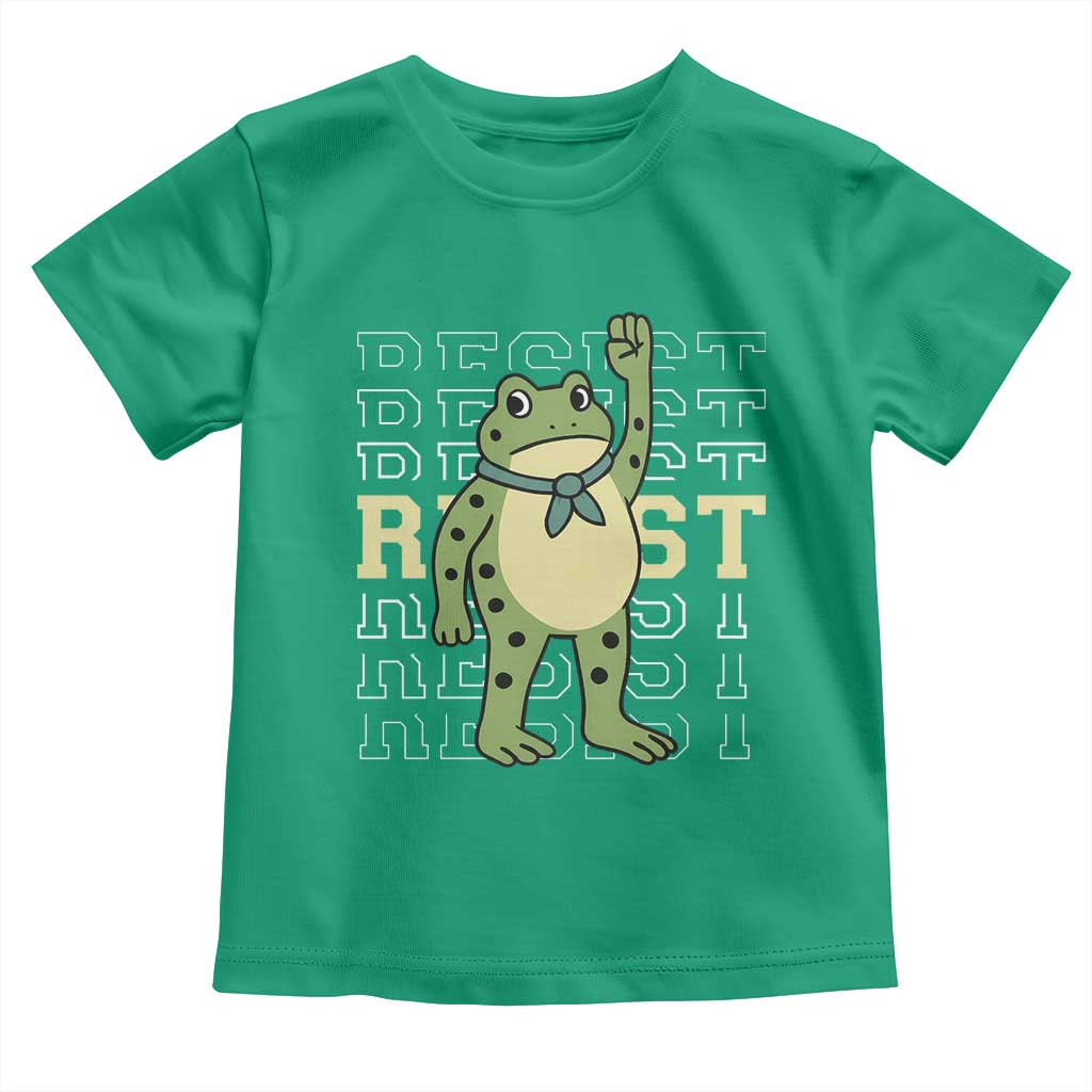Resist Raised Fist Frog Toddler T Shirt Portland Protest Freedom Fighter TS02 Irish Green Print Your Wear
