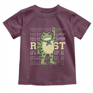 Resist Raised Fist Frog Toddler T Shirt Portland Protest Freedom Fighter TS02 Maroon Print Your Wear