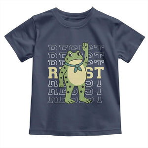 Resist Raised Fist Frog Toddler T Shirt Portland Protest Freedom Fighter TS02 Navy Print Your Wear