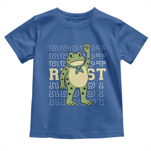 Resist Raised Fist Frog Toddler T Shirt Portland Protest Freedom Fighter TS02 Royal Blue Print Your Wear