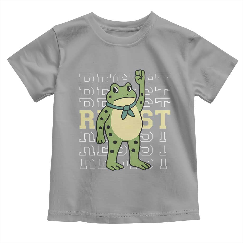Resist Raised Fist Frog Toddler T Shirt Portland Protest Freedom Fighter TS02 Sport Gray Print Your Wear