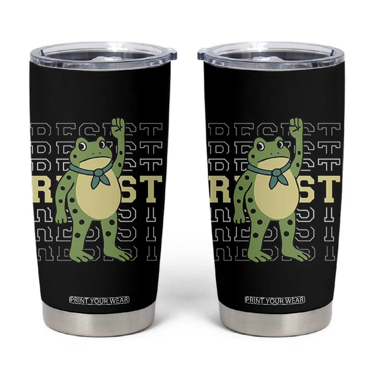 Resist Raised Fist Frog Tumbler Cup Portland Protest Freedom Fighter TS02 Black Print Your Wear