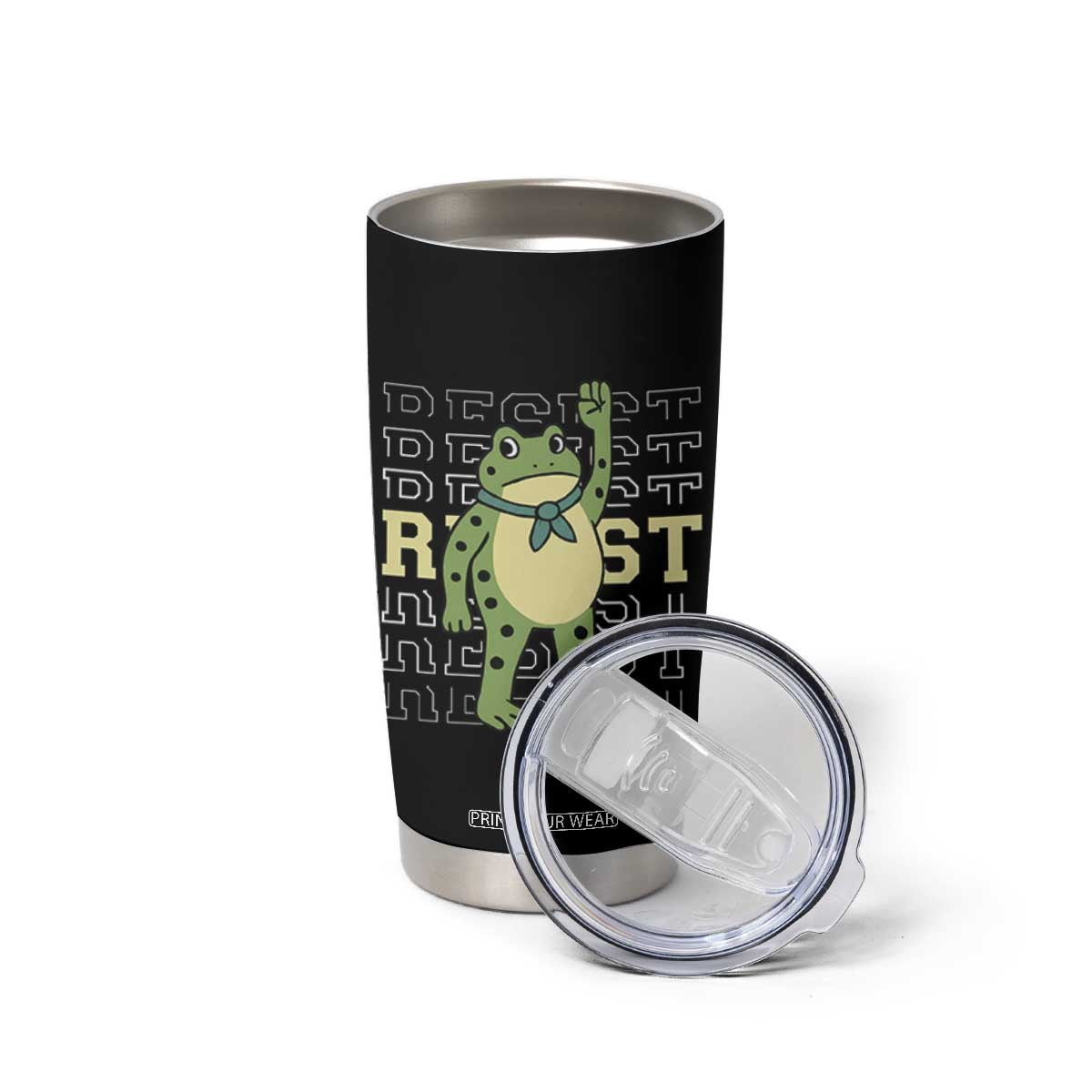 Resist Raised Fist Frog Tumbler Cup Portland Protest Freedom Fighter TS02 Print Your Wear