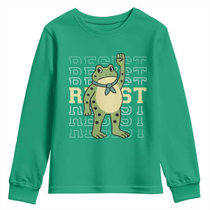 Resist Raised Fist Frog Youth Sweatshirt Portland Protest Freedom Fighter TS02 Irish Green Print Your Wear